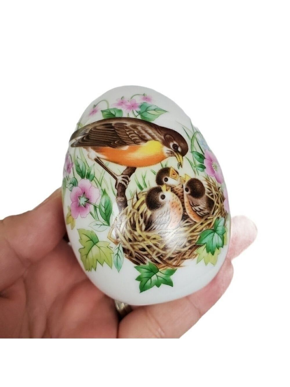 Vintage four seasons New Beginnings porcelain egg